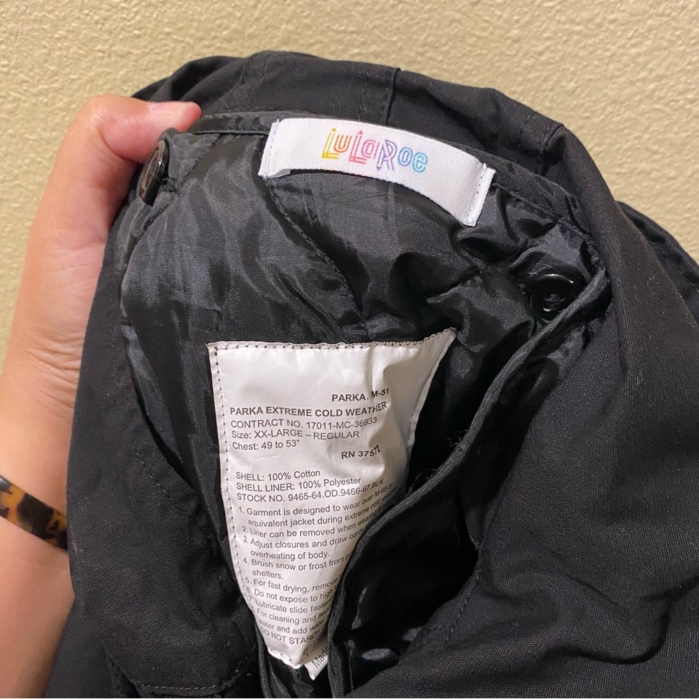 Women’s XXL LuLaRoe Black Parka Extreme Cold Weather Heavy Duty Long Winter Coat - Picture 3 of 14